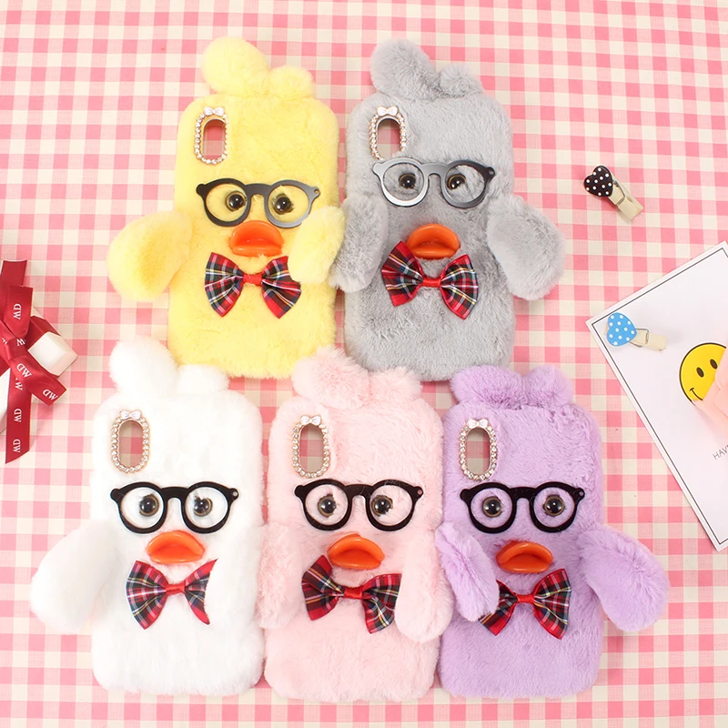 Модный пушистый DIY подарок милая утка элегантный дизайн Стильный чехол для