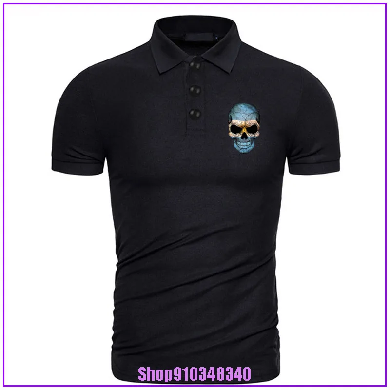 Рубашка-поло мужская с флагом Аргентины черепом новинка 2020 Харадзюку гранж Camiseta