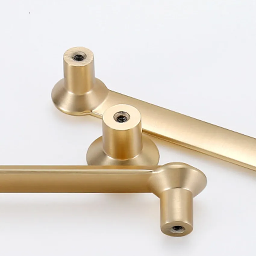 Ручка для винного шкафа 96/128/192 мм матовая латунная золотого цвета ящика