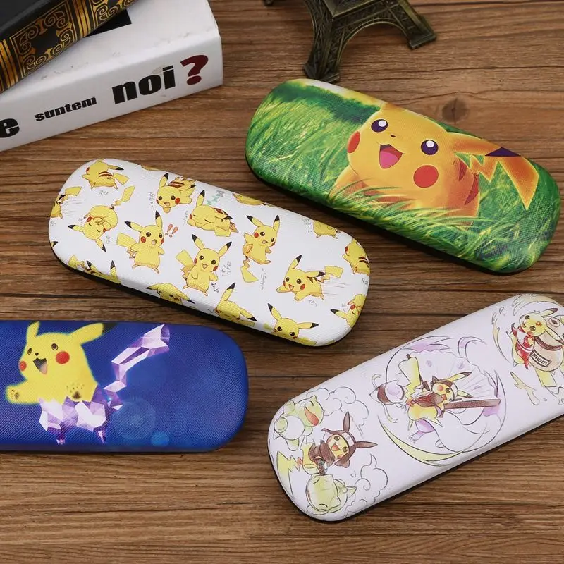 Портативный Жесткий Кожаный Чехол для очков с героями Аниме Покемон Пикачу милым