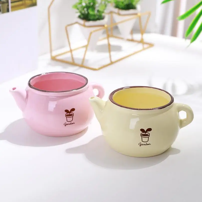 TECHOME разноцветный креативный керамический чайник в форме плантатора милый