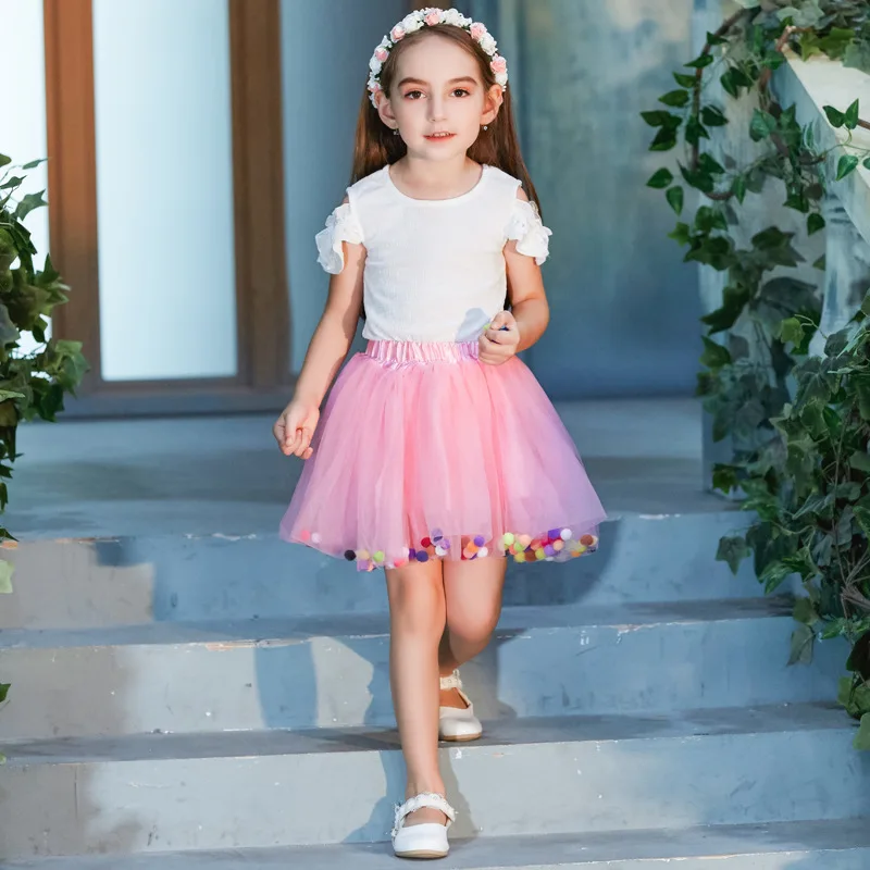 Летняя многослойная фатиновая юбка-пачка для малышей Детская одежда принцессы с