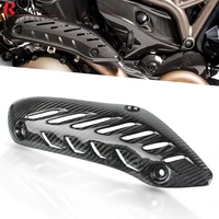 motorcycle carbon fiber muffler pipe exhaust heat shield cover guard muffler covers protector for ducati monster 821 1200 2015