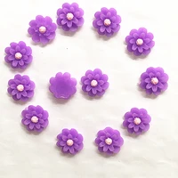 100pcs 10mm purple rose resin flowers decoration crafts flatback cabochon for scrapbooking kawaii cute diy accessories