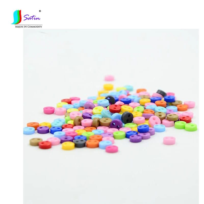 200 шт. 5 мм Красочные Симпатичные Супер Мини пуговицы из смолы с 2 отверстиями для