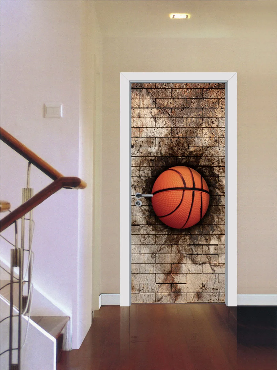 Фотообои из ПВХ с 3D принтом книжная полка башня море дверь наклейки домашний