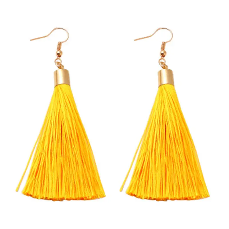 Длинные модные серьги 2019 красные розовые с кисточками для женщин Boho Винтажные