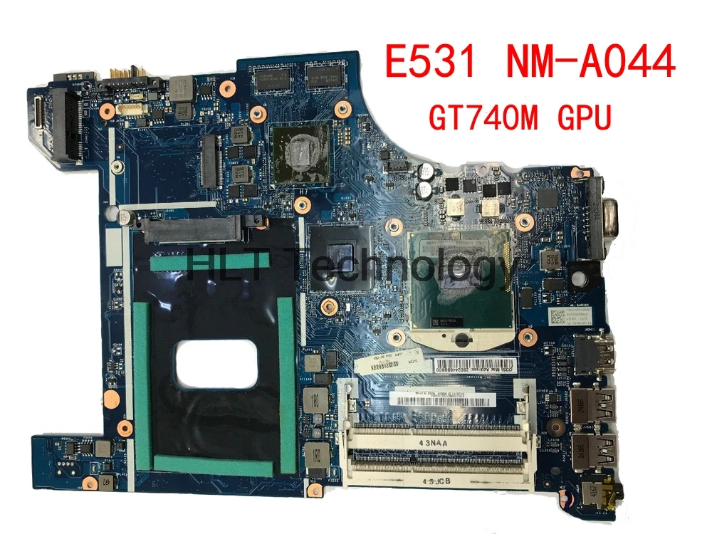 

Laptop motherboard For lenovo thinkpad edge E531 VILE2 NM-A044 FRU 04Y1304 04Y1306 GT740M GPU HM77 DDR3