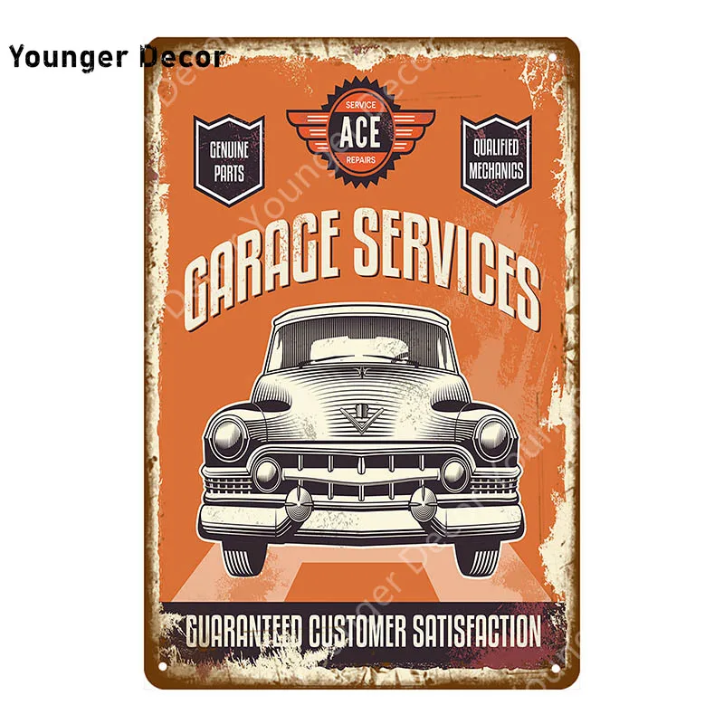 Дедуся для жестяные вывески «Garage» Инструменты для ремонта автомобилей Шины металла плакат настенный художественный Декор Винтаж декоративная тарелка мой гараж мои правила доска YI-087