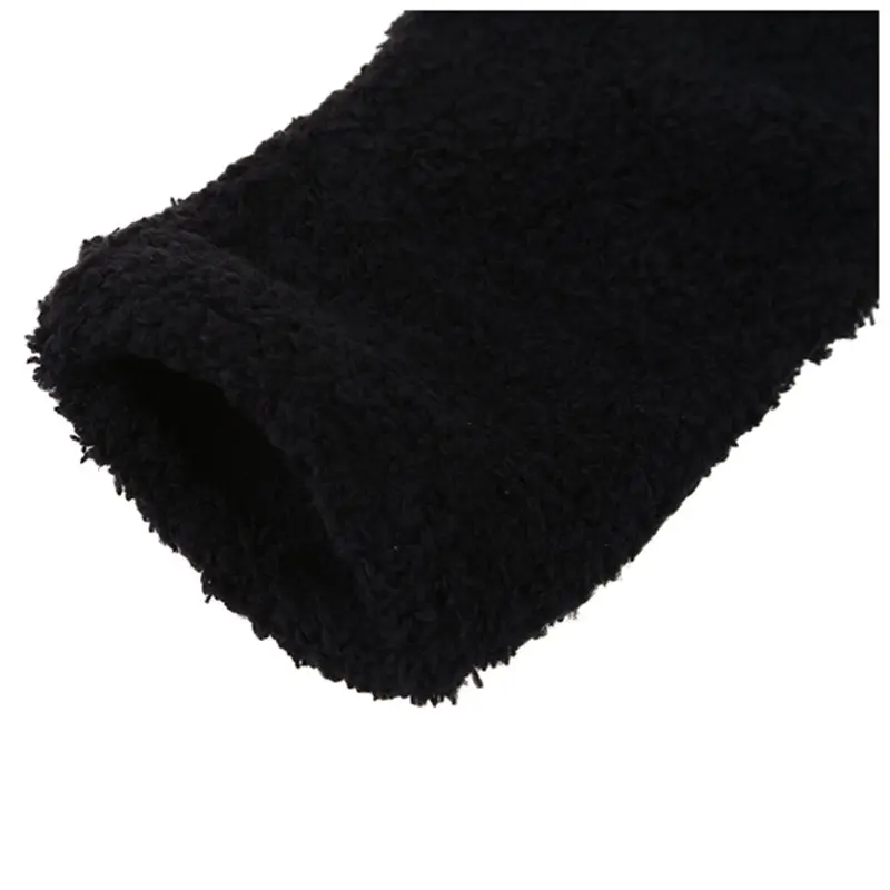 

Women Warm Winter Fluffy Bed Socks Pure Color Soft Floor Home Sock GiftColour:Black
