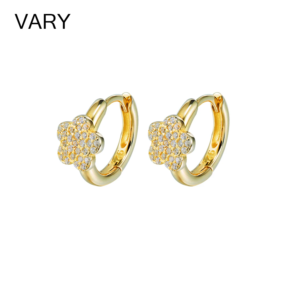 

VARY 925 Sterling Silver Fashion Flower Women's Jewelry 18K Gold Gift Butterfly Clover
