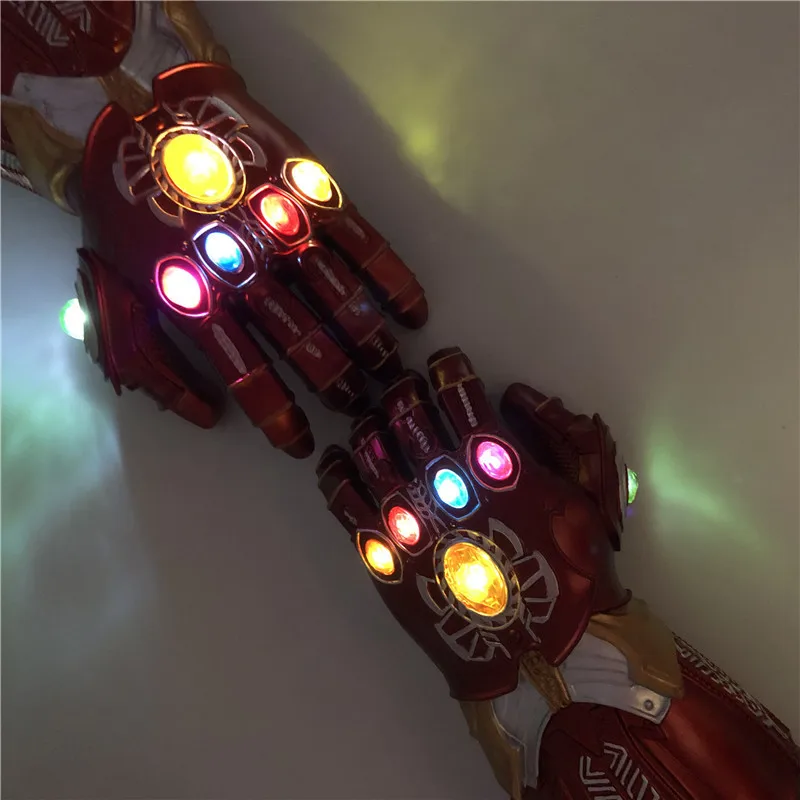 1: 1 светодиодный светильник Thanos Gauntlet Военные перчатки косплей Хэллоуин костюм реквизит Endgame 4 Quantum