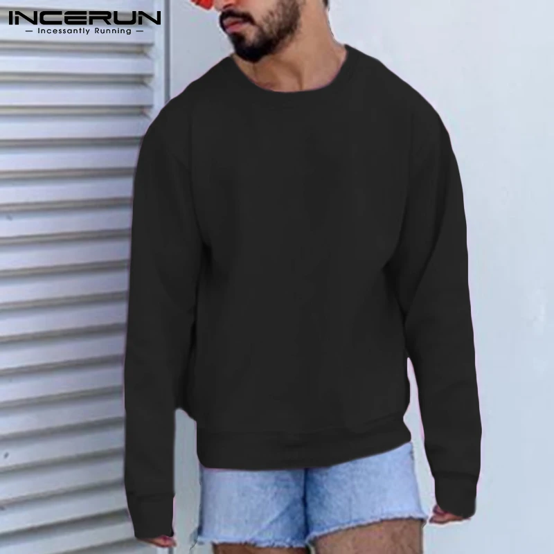 

INCERUN Stylish New Men's Long Sleeve Tops 2022 Sweatshirts O-neck Fashion Casual Streetwear Wear Leisure Pullovers Shirts S-5XL