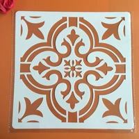 30 30cm diy stencil painting template retro flower pattern model wax paper tile wall floor furniture decorative painting mold