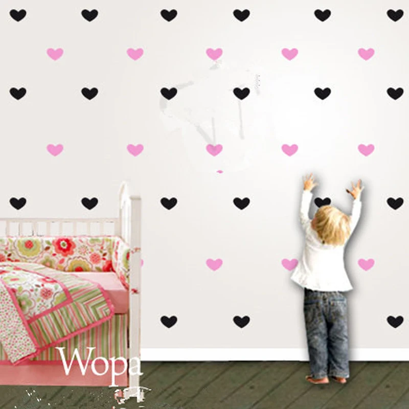 Съемный стикер для украшения дома 24 шт./компл. Радужный цвет сердечки рисунок