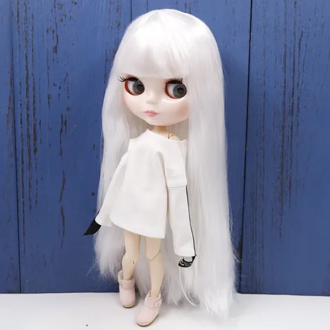 Кукла Blythe шарнирная, 1/6, с белым лицом и челкой