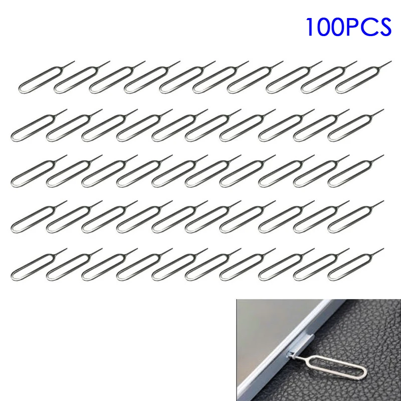 

100pcs Eject Sim Card Tray Open Pin Needle Key Tool for Universal Mobile Phone for Huaweixaiomi Micro Sim To Nano Adapter