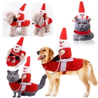 dog costume pet cat clothes christmas funny santa claus riding equipment dress role play apparel kitty kitten cosplay pet supply