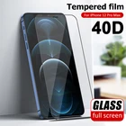 Защитное стекло 40D с полным покрытием для iPhone 12 Pro Max 12 Pro 12 Mini 12 2020, Защитная пленка для экрана с изогнутыми краями 30D 20D 10D 9D