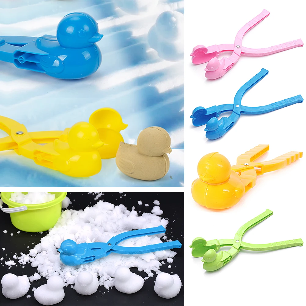 

New Duck-shaped Snowman Clip Winter Plastic Snowball Maker Clip Kids Outdoor Sand Snow Ball Mold Toys Fight Toy for Children