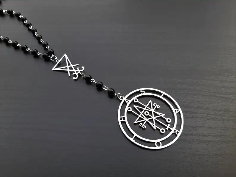 Сатана/Люцифер цепочка с розам Lilith альтернатива готика минимализм ведьма черный