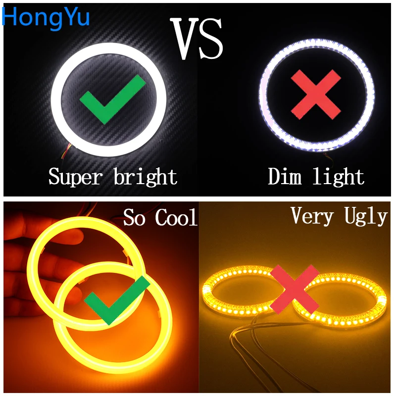 Хлопковая светодиодная кольцевая лампа с выключателем Angel Eye Halo DRL белого цвета