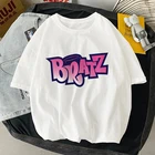 Летняя футболка Bratz с буквенным принтом, женская одежда, повседневная футболка Harajuku с коротким рукавом, кавайная одежда, женская футболка