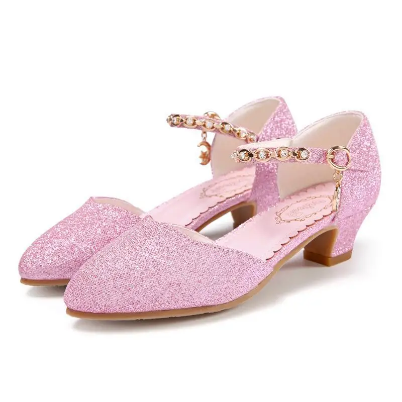 Детские босоножки принцессы Классическая вечерние для девочек туфли на высоком