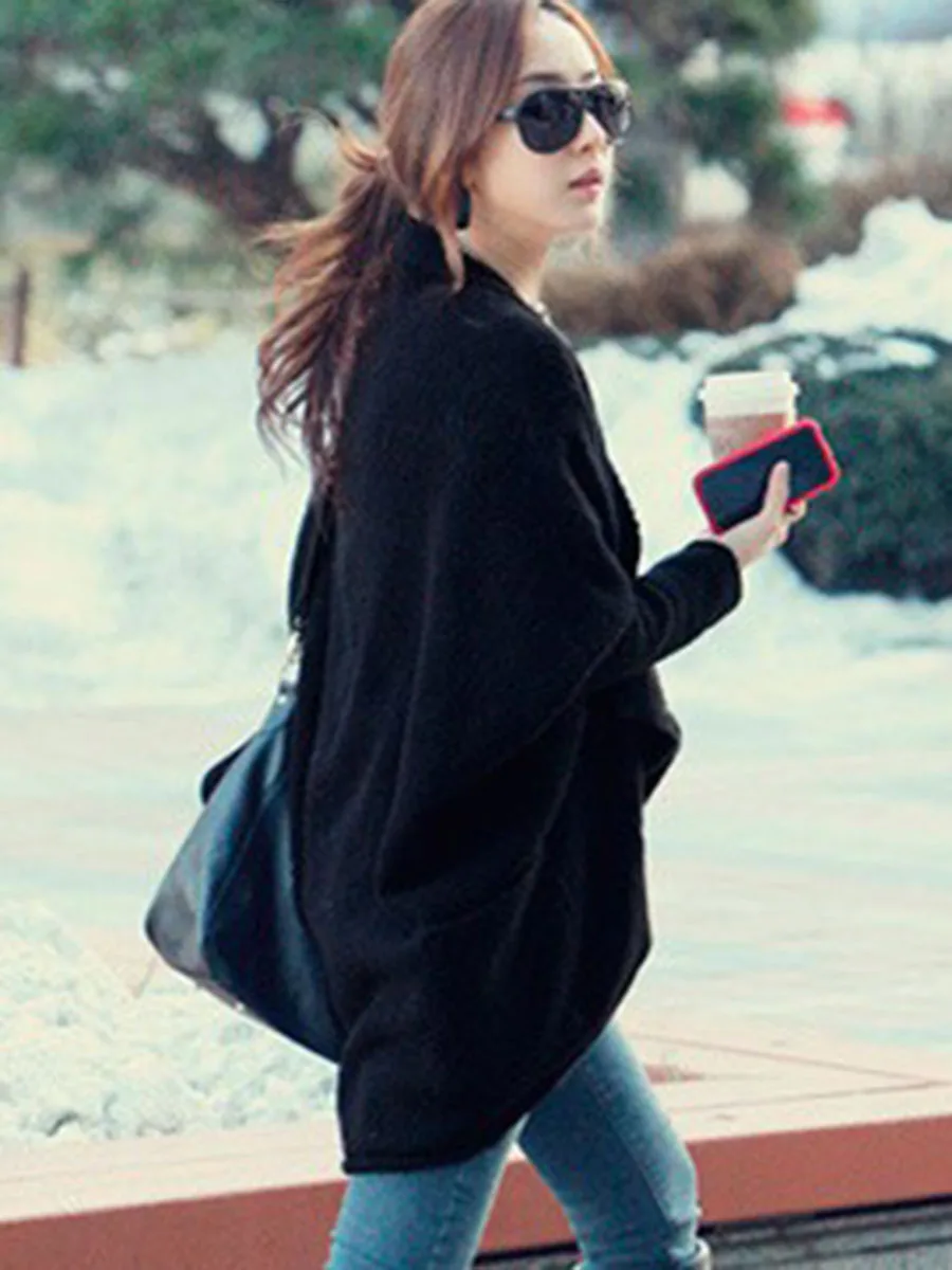 Корейские женские свитера повседневный элегантный офисный свободный кардиган