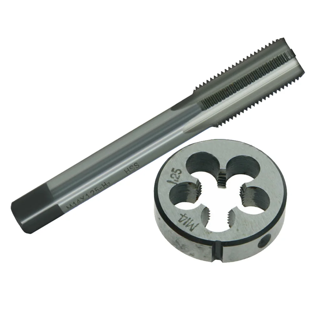 

Set Thread tap die 14mmx1.25mm Pitch Metalworking Supplies Tools M14x1.25