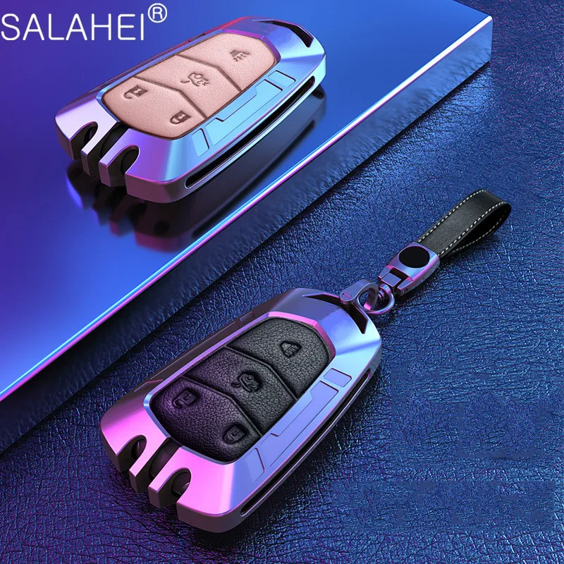 

Zinc alloy Leather Car Key Case Cover For Cadillac Escalade CTS XTS ATS ATS-L XLS SRX 2015 4/5/6 Button 28T CTS-V XT5 CT6
