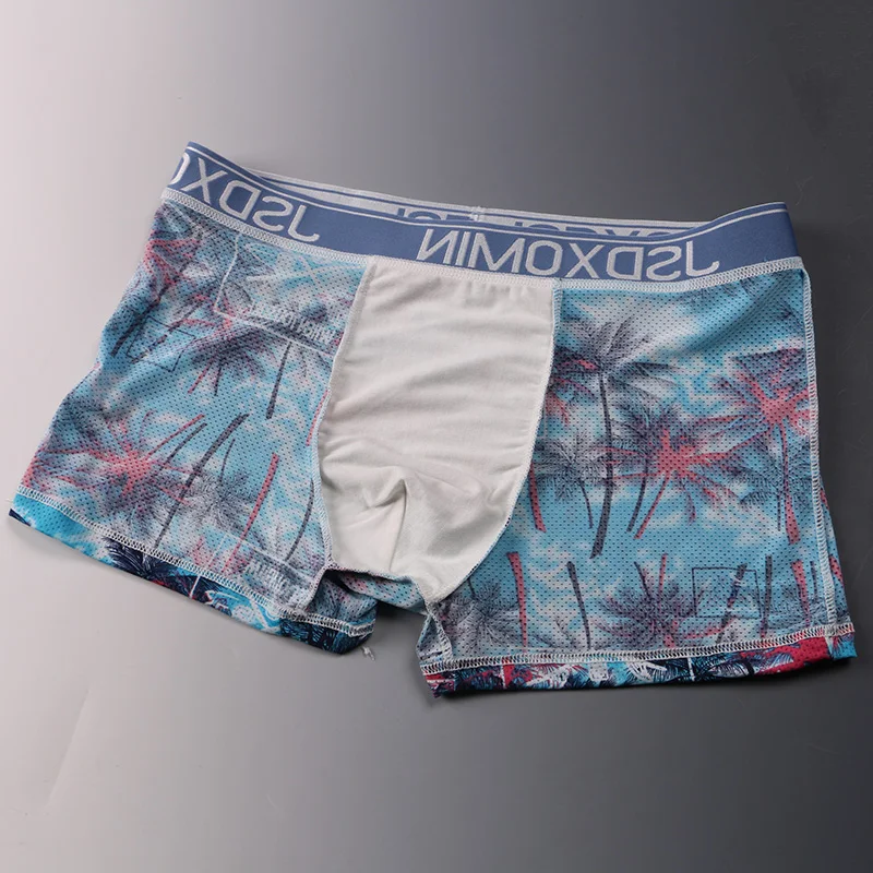 6 шт./лот новые сетчатые мужские трусы боксеры из ледяного шелка короткие с u