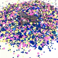 1gbottle mixed colorful sequins round dots shaped chunky glitters shining flakes for diy nails art body party crafts decoration
