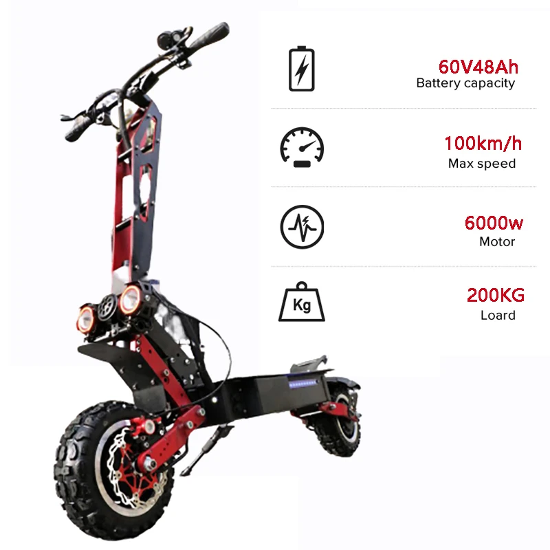 Verkaufen ZAPCOOL T109-1 Erwachsene 11 Inch Faltbare Off-road Mountainbike Elektrische Roller 60V48AH Patinete Schritt E-roller Mobilität Roller