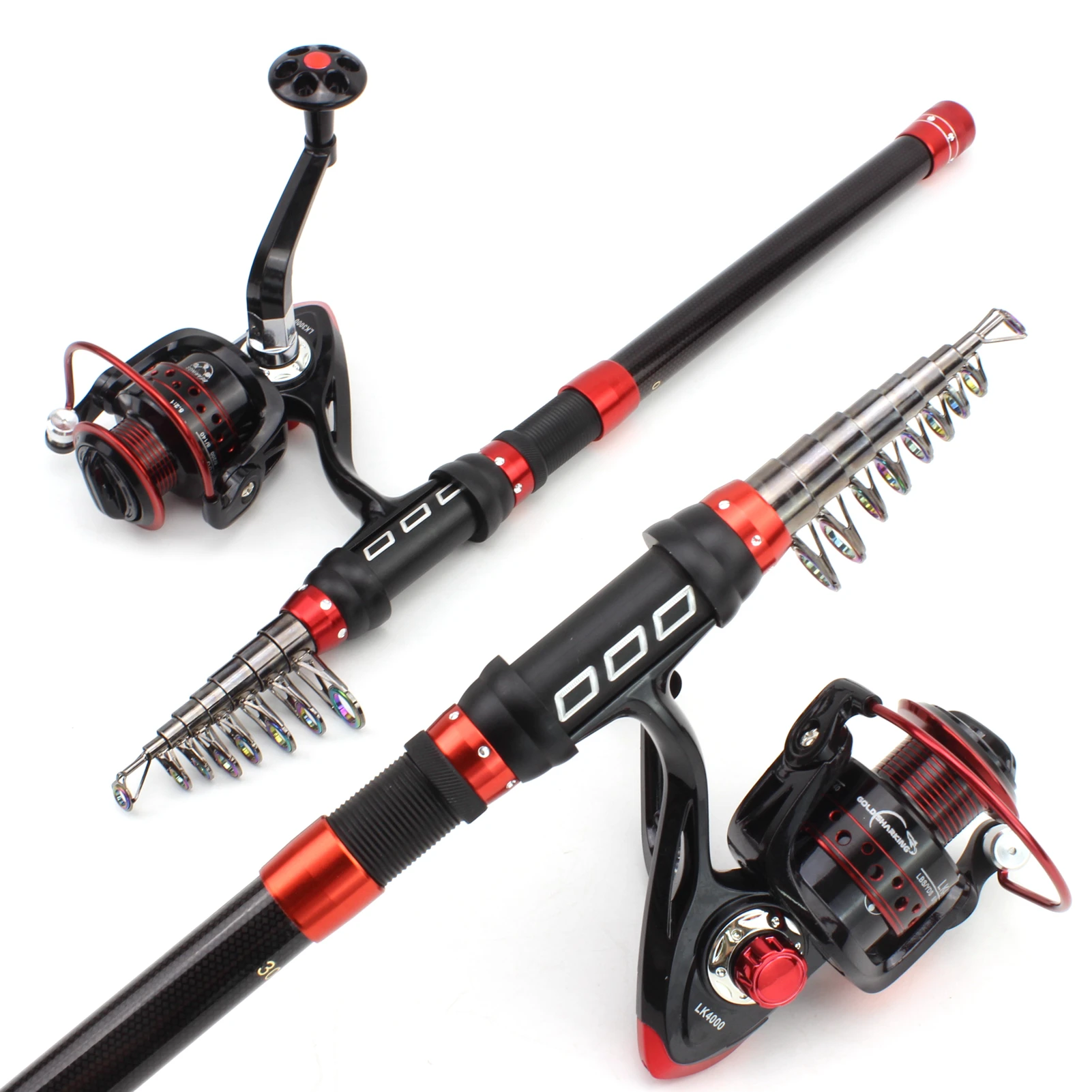 

2.4m2.7m3.0m3.6m Spinning rod Telescopic Rock Rod and 5.2:1 Spinning Reel Set and Fishing Rod Carbon Fishing Combo De Pesca