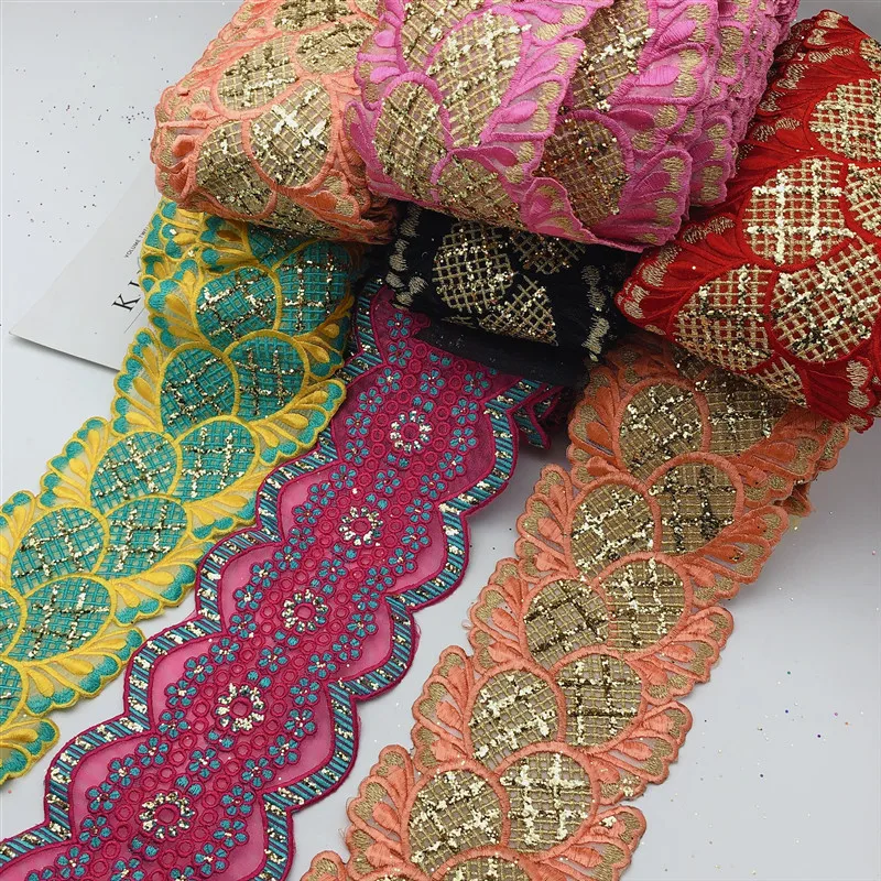 10 ярдов винтажный дизайн с металлической вышивкой кружево Нигерия Венеция