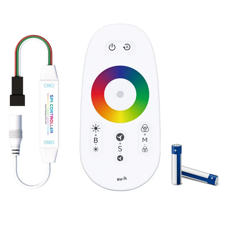 

Светодиодная лента, Полноцветный Мини-контроллер SPI RGB 2,4G RF с сенсорной панелью, диммер для светодиодной ленты WS2812 WS2813 WS2815 пикселей