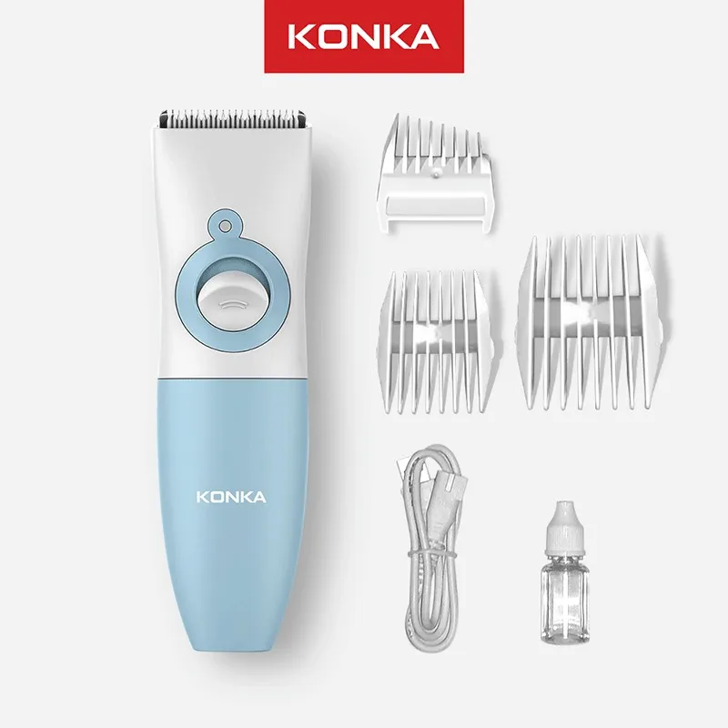 

Машинка для стрижки волос KONKA, тихий триммер для детей, водонепроницаемая перезаряжаемая, 0-12 мм