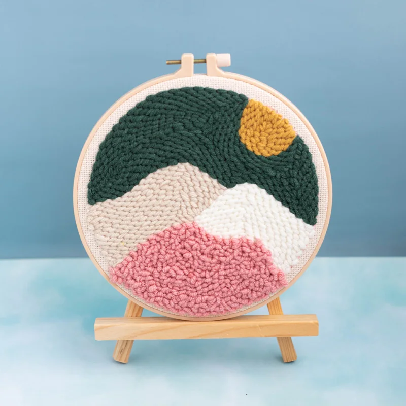 

DIY Landscape Easy Punch Needle Embroidery Kit Punch Needle Cross Stitch For Beginner Handcraft Wall Painting Home Decor