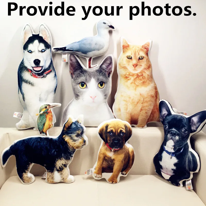 

New Hot Photo customization DIY dog Cushion Plush Toys Dolls Stuffed Animal Pillow Sofa Car Decorative Creative Birthday Gift
