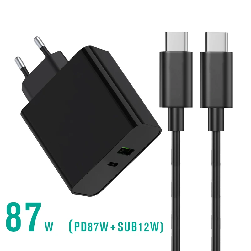 

87W 65W 45W USB Type C PD Power Adapter Universal Laptop Charger for Macbook Asus Hp Lenovo USB A 2.4A Phone Charger Adapter