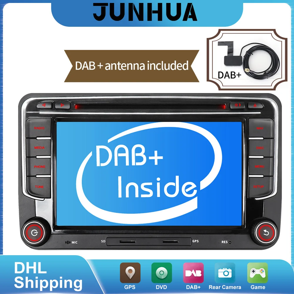 Автомагнитола JUNHUA стерео-система с GPS Навигатором и DAB для VW PASSAT B6 Golf 5 6 Tiguan Polo Skoda