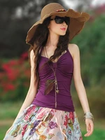 free shipping 2022 new sleeveless purple and black shirt summer tops s xl stretch tees
