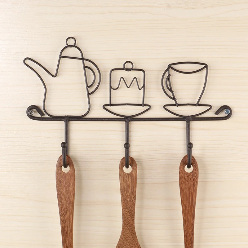 

Creative Metal Wall Hanging Hooks Key Rack Kitchen Behind The Door Racks Bathroom Home Accessories Storage Clothes Wall Hanger