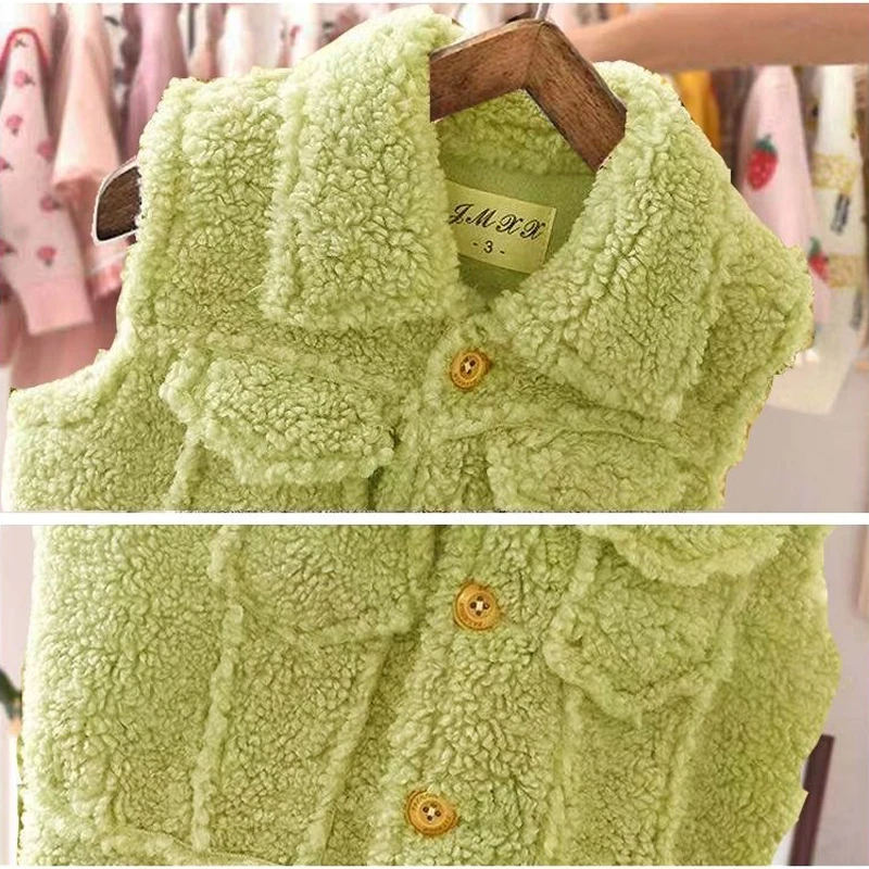 

Children's Vest Autumn Winter Boys And Girls Warm Plush Coat Vest Children's Vest Coat