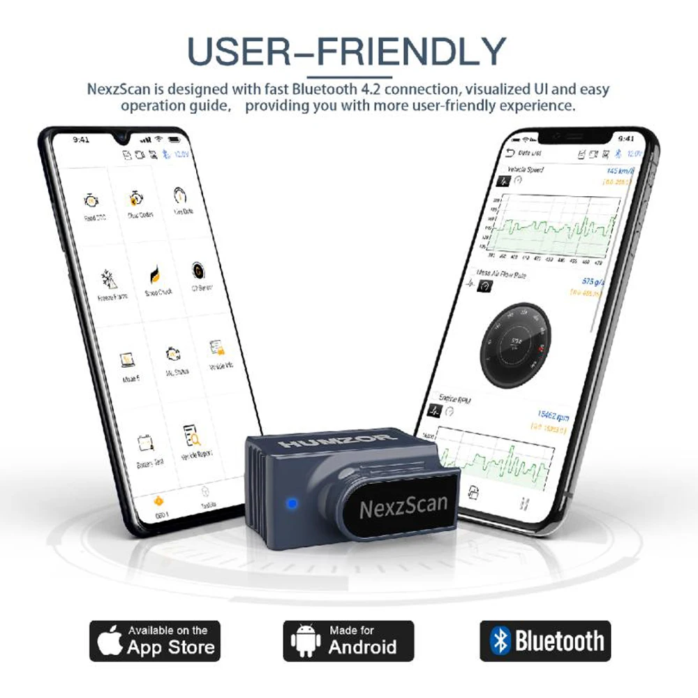 HUMZOR NEXZSCAN NL50 Bluetooth 4,2 Автосканер OBD2 сканер автомобильный считыватель кодов для Android и iOS системы obd 2 диагностический инструмент