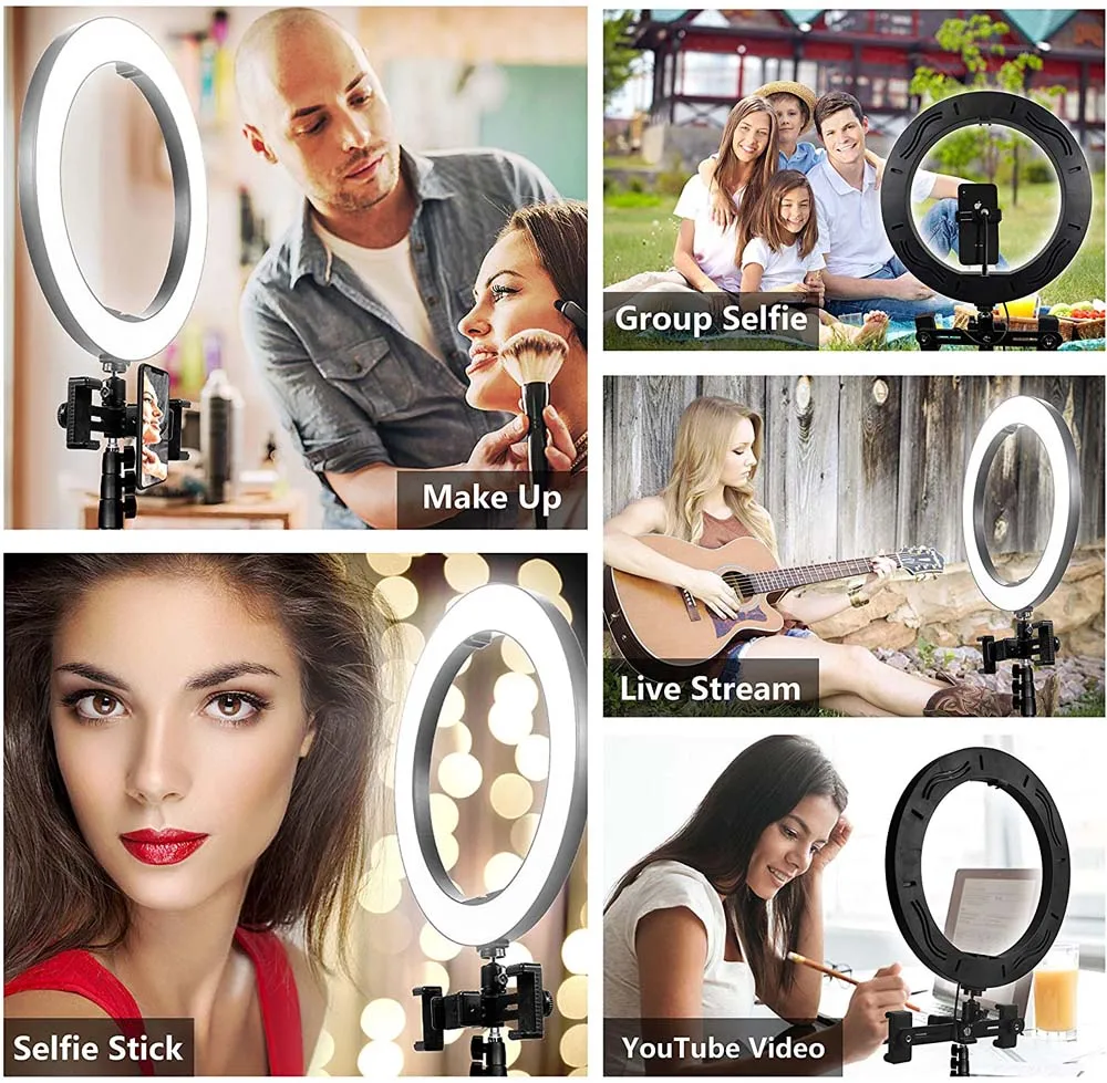 

Dimmable LED Selfie Ring Fill Light Phone Camera Led Ring Lamp With Tripod For Makeup Video Live Aro De Luz Para Hacer Tik Tok