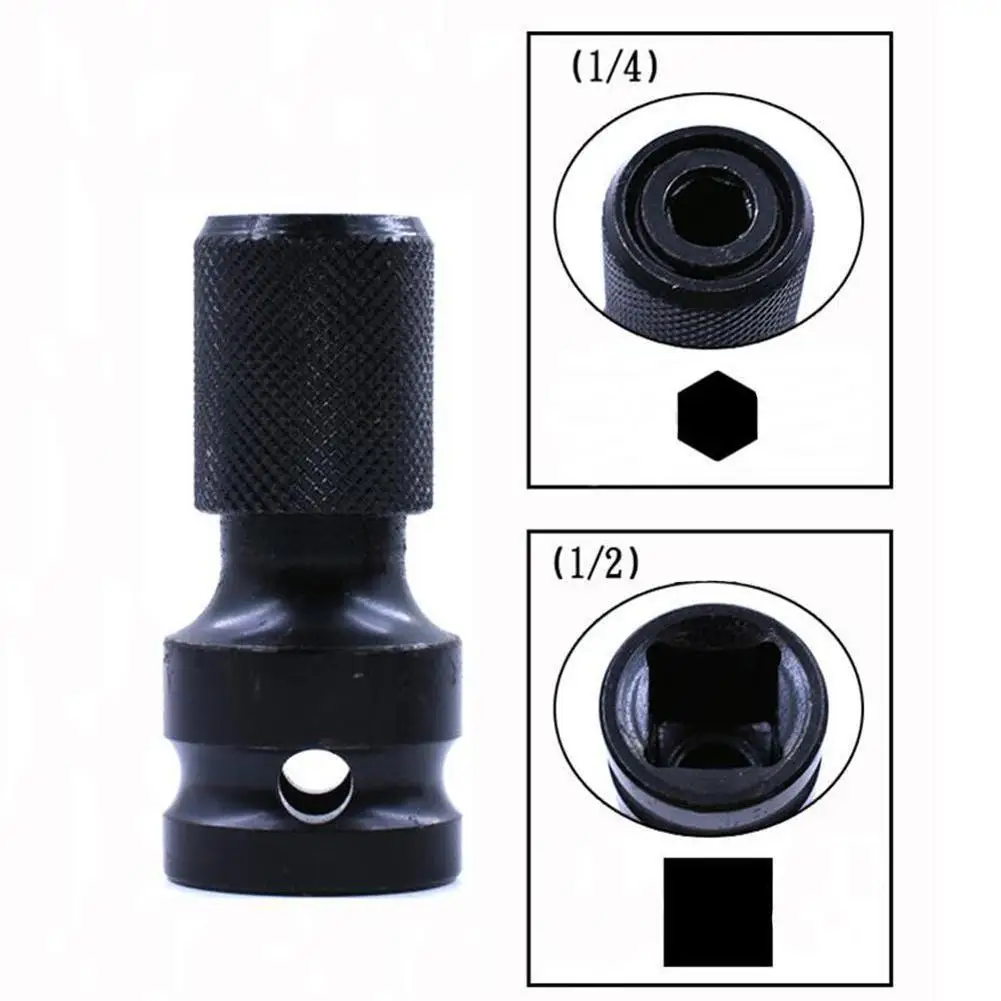 

1/2" Square to 1/4" Hexagonal Socket Conversion Tool Chuck Quick Adapter Release Drive Impact Adapter Adapter 2sizes Tool S L2M4