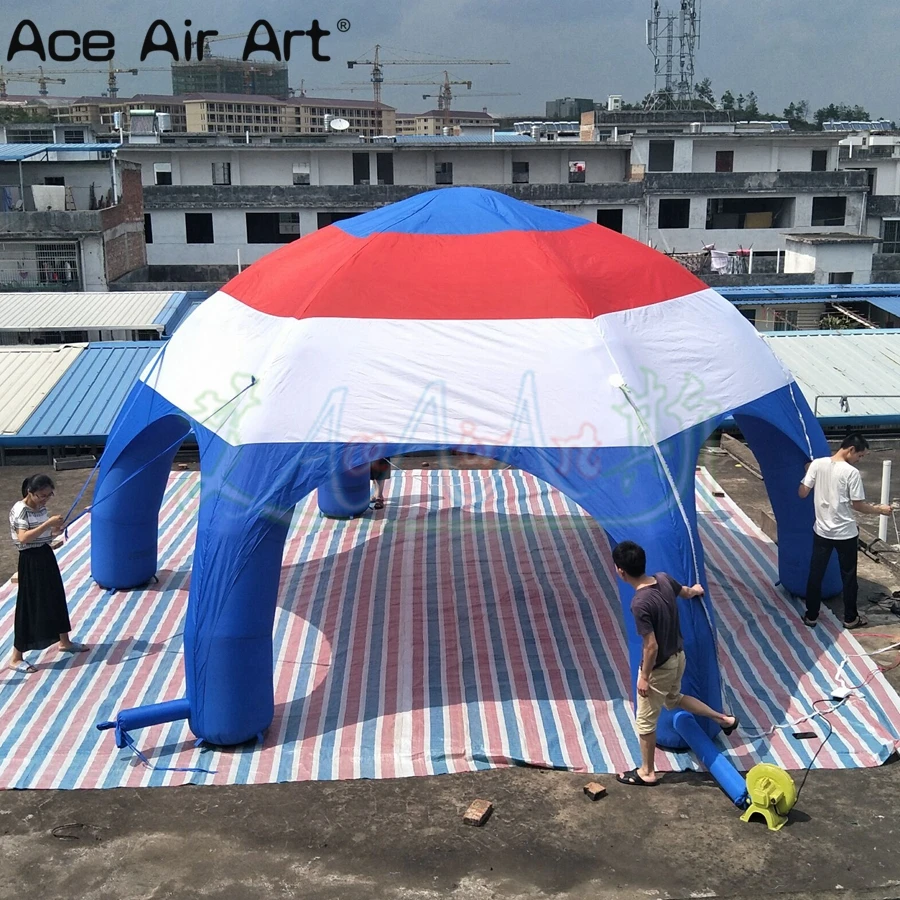 

7 m x 4m diameter Portable Multi-color inflatable spider dome canopy lawn tent with air blower for shelter and advertising in US