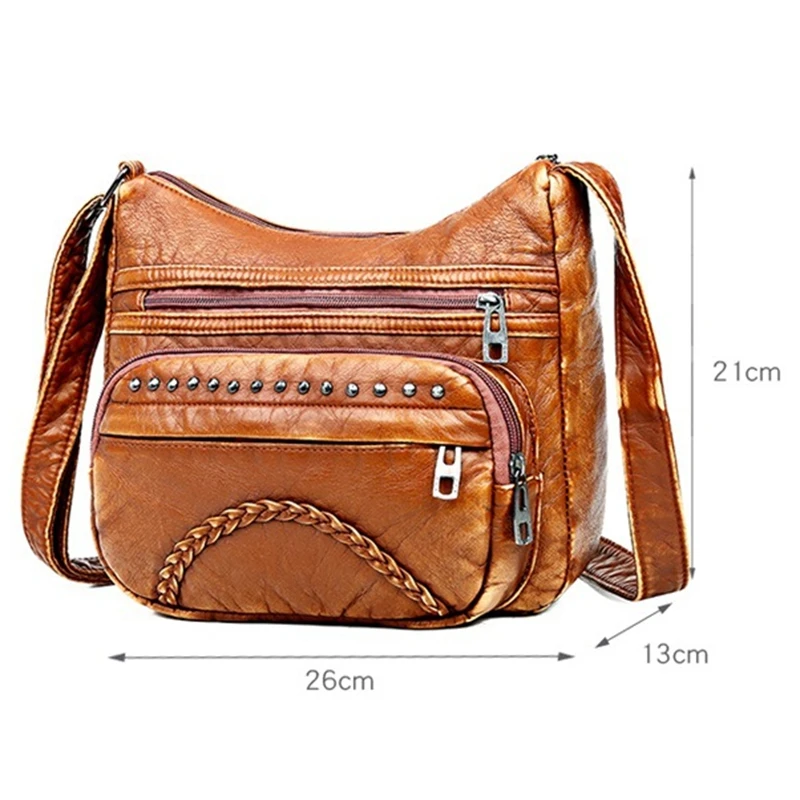 

Fashion for Luxury Handbags Women Bags Designer Vintage Crossbody Pu Leather Soft Washed Messenger Flap Bag